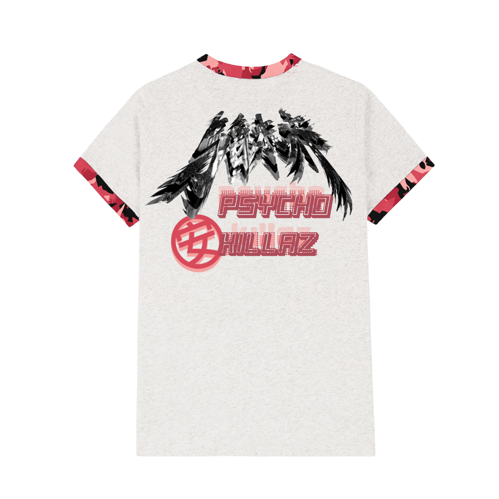 URUMQI PSYCHO KILLAZ HEATHER GRAY RINGER T-SHIRT