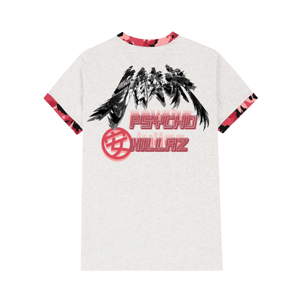 URUMQI PSYCHO KILLAZ HEATHER GRAY RINGER T-SHIRT